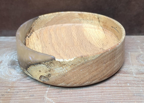 Oak Bowl with Peach Resin