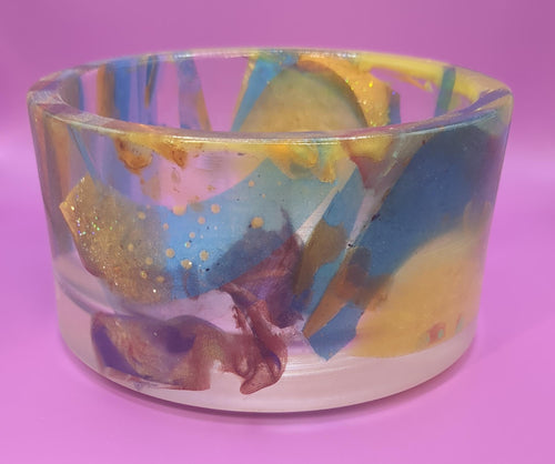 Multi-Colored Resin Bowl