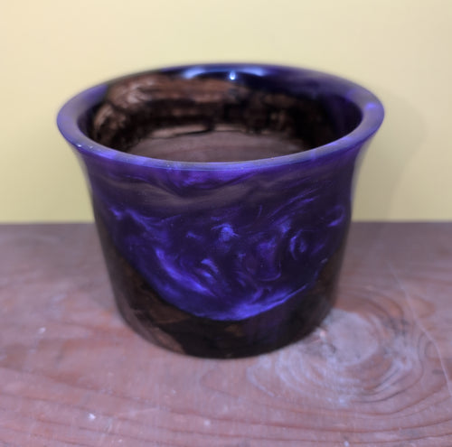 Walnut Bowl w/ swirled purple resin