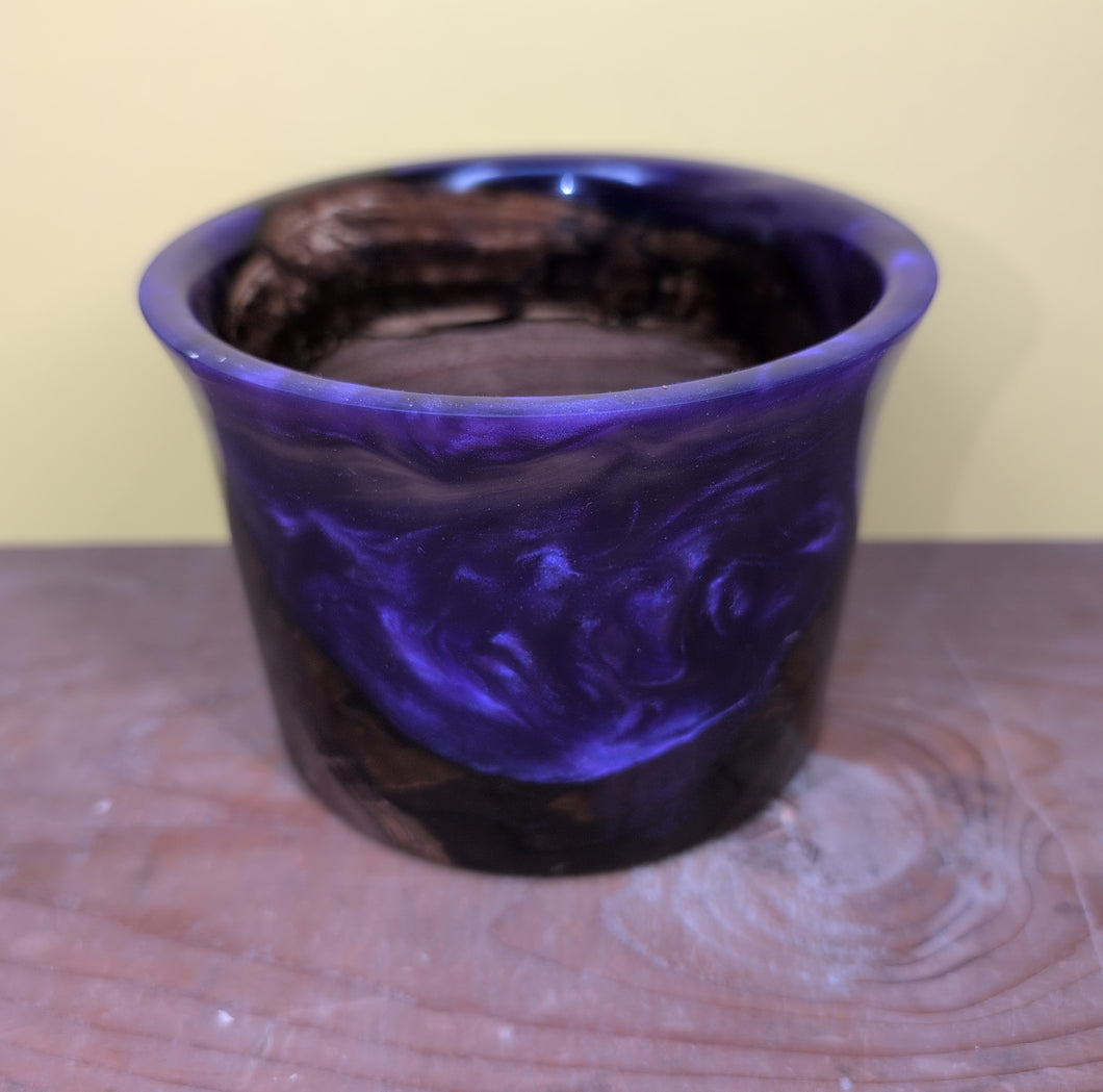 Walnut Bowl w/ swirled purple resin