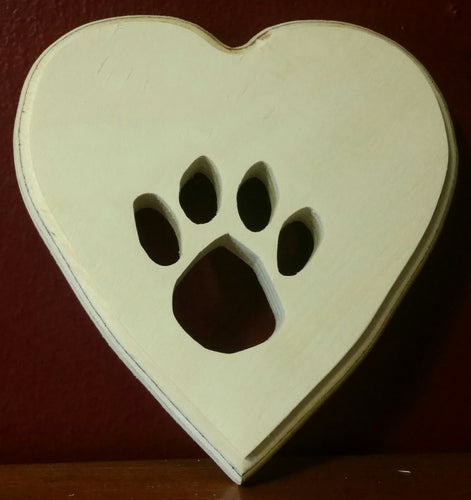 Paw heart plaque